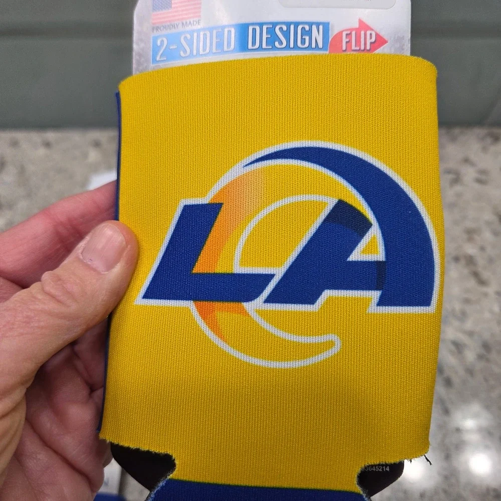NWT Los Angeles Rams NFL 4 Pack Slim Can Coolers 2‎ Sided Football Fan Gear
